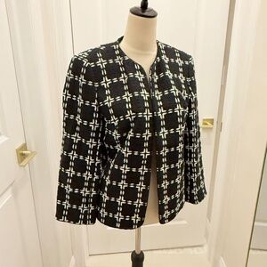 Anne Klein Black and White Patterned Blazer